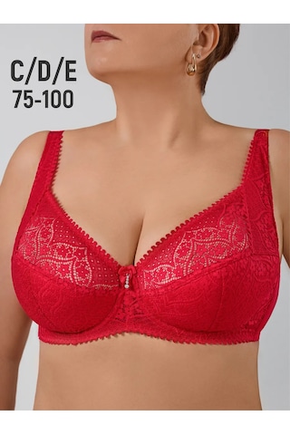Diorella Fashion Dantel Sütyen Büyük Beden 402356617 Kırmızı