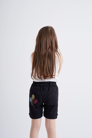 Oliventhekid Taşlı Detaylı Kız Çocuk Şort Siyah Siyah