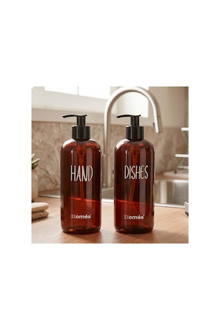 Homea Hands Dishes Sabunluk Amber Renk Şık Ve Modern Mutfak & Banyo Sabunluk, Sıvı Sabunluk