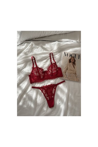 Brem Bordo Fiyonklu Balenli Bralet Takım