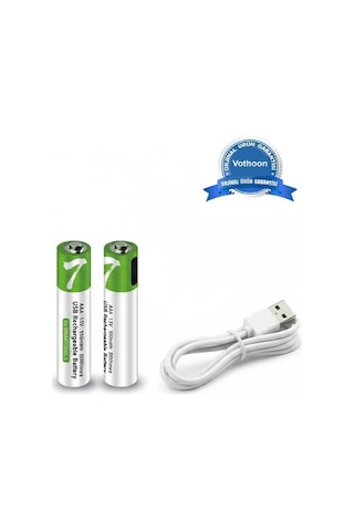 Mep Type-c Şarjlı 800mwh 1.5v Şarj Edilebilir 2 Li Aaa İnce Pil - Lityum Iyon Batarya Najmaddin