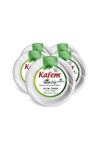 Kafem Ekolojik Karton Tabak 26 cm 25 li X 5 Paket