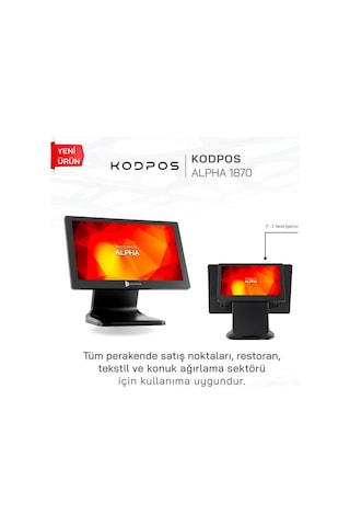 Kodpos Alpha 1870 18.5 Dokunmatik Pos İ7 7.nesil 8gb Ram 128gb Ssd 9,7 Müşteri Ekranlı