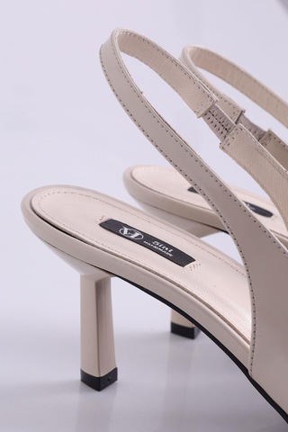 5in1Canpolat Fildişi Sivri Burun Topuklu Slingback 24020-fildişi Kemik