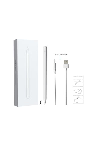 Vkemall Beyaz T8 3 Nesil Dijital Kalem - Silikon Uçlu, Ve Android İçin Uyumlu, 8 Saat Kullanim Süresi, Dahili Li-pol Batarya
