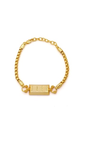 İmitasyon Altın Kaplama Çizgili Figaro Desenli Külçe Bileklik Blk-1156 Altın