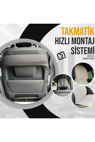 Oto Koltuk Koruyucu Kılıf Krem Universal 2+1 Parça Ön Arka A+ Kalite
