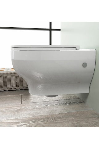 İtalyan Isvea Soluzione Xı Kanalsız Asma Klozet - Sessiz Kapak Yavaş Kapanan Kapak