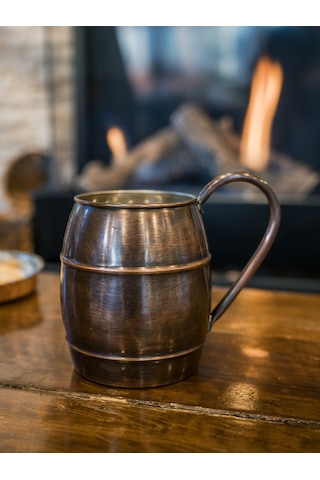 Bakır Bardak Fıçı Model Oksitli Renk