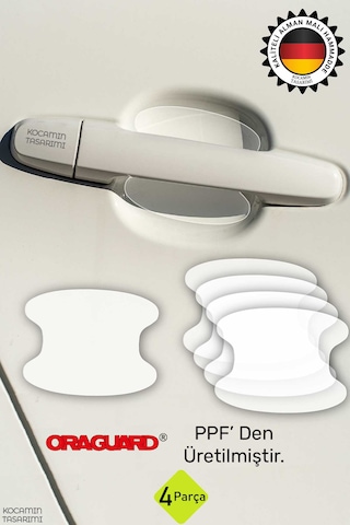 Araba Kapı Kolu İçi Koruyucu Ppf Film 4 Parça Alman Malı Parlak Şeffaf Boya Çizik Önleyici Tırnak Koruma Sticker 4 Adet