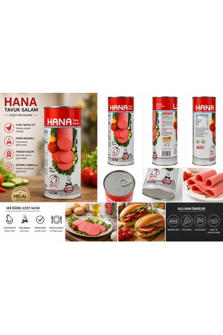 Hana Chicken Luncheon Meat Smoke Flavor 835 G Füme Tavuk Salam