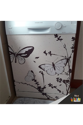 Buzdolabı Ve Bulaşık Makinesi Kapak Sticker Folyo Kaplama Kelebek (313365312)