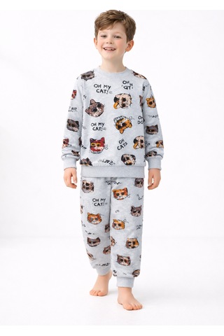 Beka Kids Çocuk Desenli Uzun Kollu Pijama Takımı Unisex Alt Üst Set Çok Renkli