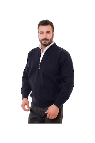 Bawcompany Erkek Lacivert Astarlı Çelik Örgü Hırka