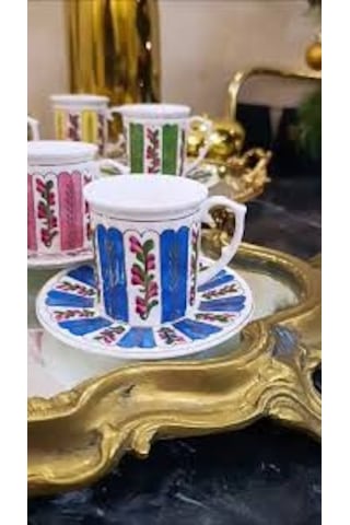 Acar Porselen Maddox 6 Kişilik Kahve Fincanı 90 Ml Çok Renkli