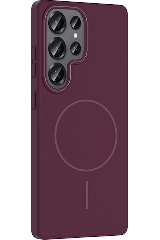 Galaxy Uyumlu S25 Ultra Kılıf Magsafe Şarj Özellikli Zore Ruby Sert Kapak Mürdüm