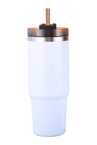 Hangfox 304 Çelik Isı Saklama Bardak 30oz Beyaz: 6-12 Saat Sıcak/soğuk Tutar, Pipetli Kapağıyla Araç, Kamp Ve Günlük Kullanım