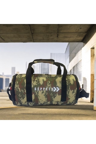 My Geppeto Bag Unisex Fitness Silindir Spor Çantası Kamuflaj