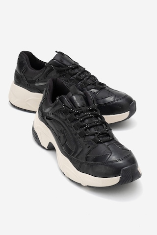 Luvishoes Letty Siyah Baskı Scuba Kadın Spor Ayakkabı Siyah