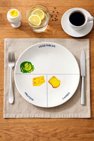 Grandora Diyet Tabağı 27 Cm - Porsiyon Kontrollü Tabak Healthy Plate, Sağlıklı Beslenme & Kahvaltı Tabağı Çok Renkli