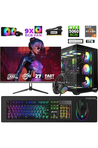 Xaser Star X470 R7-7800X3D 32 GB 1 TB M.2 NVMe SSD 8 GB RTX5060 27" Free Dos Dizüstü Bilgisayar