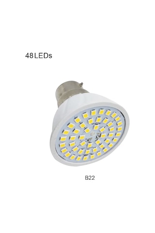 Wezone 220v B22 Led Mısır Ampulü, 48 Led Sıcak Beyaz Işık, Geniş Açılı Aydınlatma Diğer