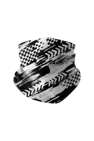 Bobrear Siyah Beyaz Lastik İzi Desenli Çok Amaçlı Buff Bandana Boyunluk Çok Renkli