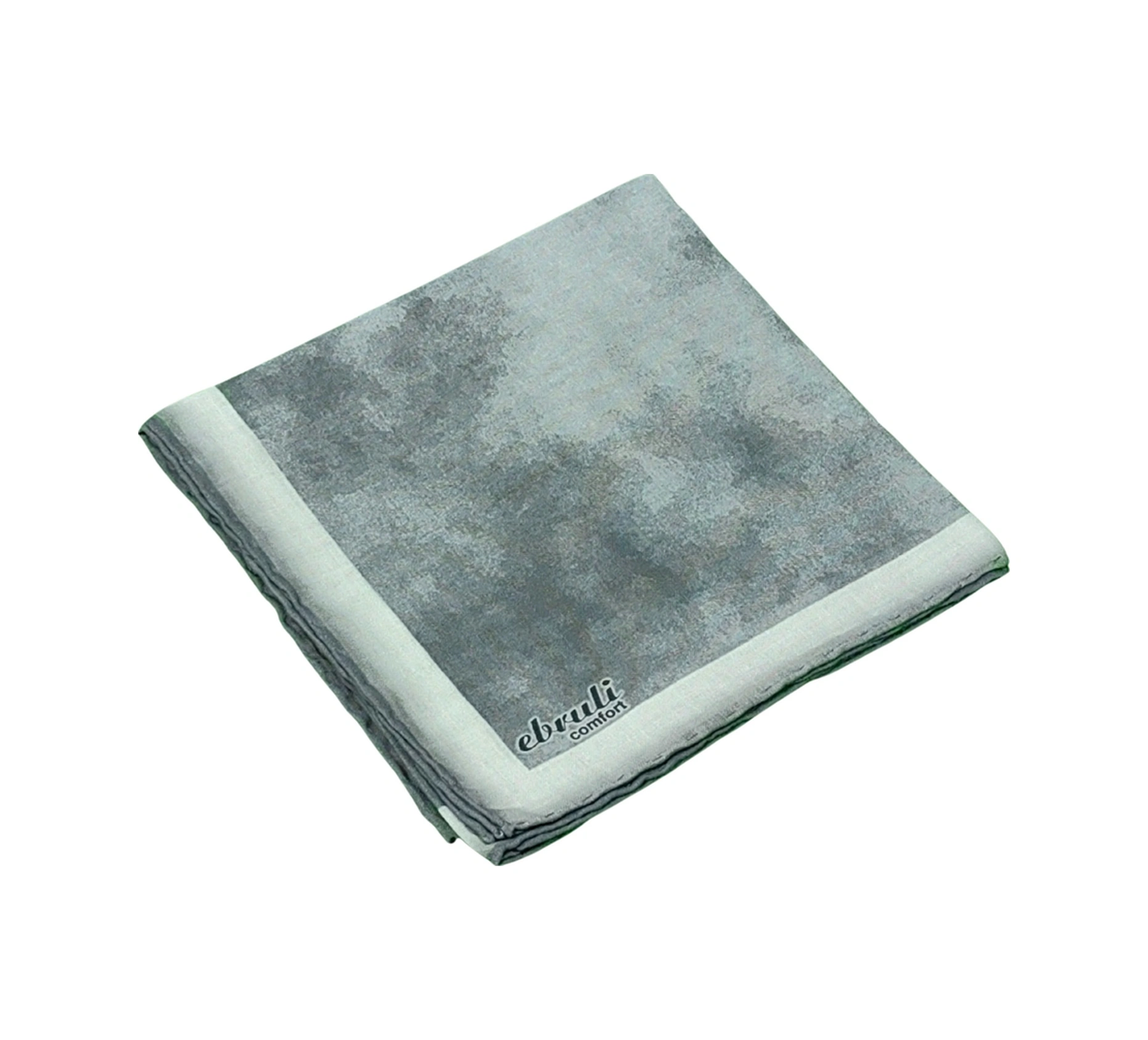 Mim Eşarp Ebruli Soft Pamuklu Desenli Eşarp - 95x95 Cm Gri