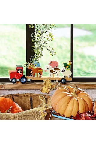 Vilac - Ahşap Hayvanlar Traktörü - Çiftlik