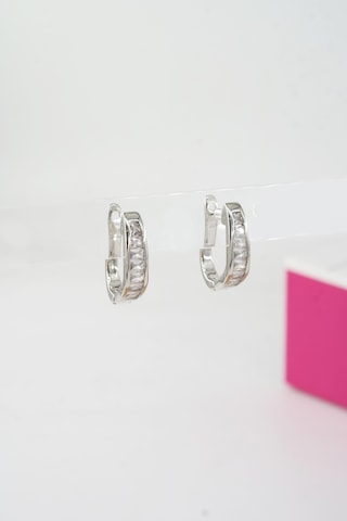 Byzeynaaksesuar Kadın Özel Tasarım Zirkon Taşlı 2'li Minimal Küpe 0012 Çok Renkli