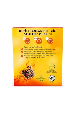 Lipton Kırmızı Meyve Rüyası Çilek Aromalı Piramit Poşet Çay 15'li