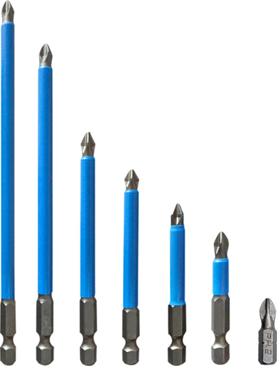 Neevoyu 7'li Çapraz Vidalama Ucu Seti - Mıknatıslı Elektrikli Tornavida Uçları 25mm-150mm