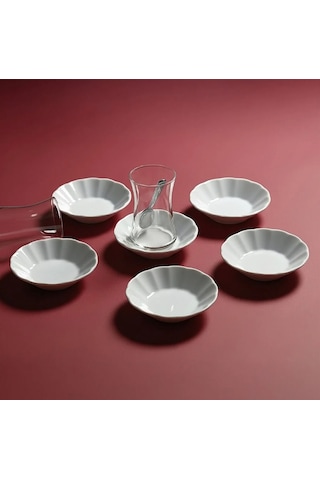 Güral Porselen Acem Beyaz 6'lı Çay Tabağı 10 cm AC10CT00