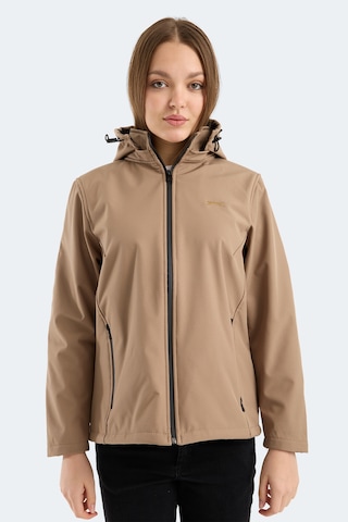 Slazenger Heat Control Kadın Çıkarılabilir Kapüşonlu Bej Mont & Kaban Bej