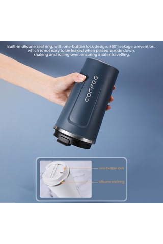 380ml Kahve Kupası Sızdırmaz Yalıtımlı Termal Kupa Araba Taşınabilir Seyahat Kahve Kupası Paslanmaz Çelik