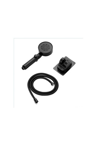 Yifomall 5 Modlu Basınçlı Duş Başlığı - Siyah Abs Plastik + Silikon, Kolay Kurulum, Evrensel Uyumlu G1/2 Siyah