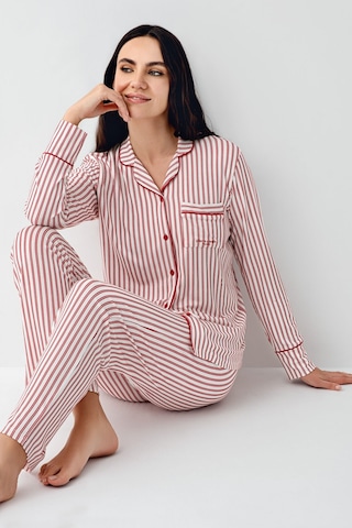 Pierre Cardin Kadın Kırmızı Gömlek Pijama Kırmızı