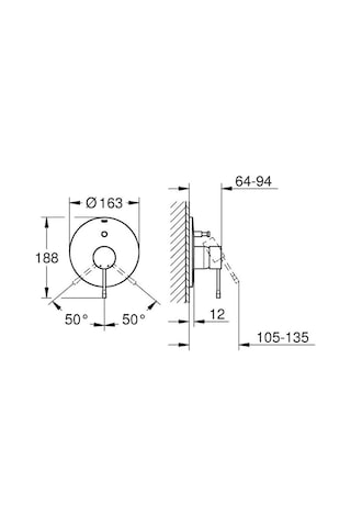 Grohe Essence New Ankastre Duş Bataryası- Hard Graphite - 19285Gl Altın