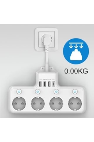 Ganzhoushop X X Usb, Type-c Termal Priz Korumalı İn Cbtx Beyaz Akım 8 4'lü 4000w 3 1 1 Fg Yok