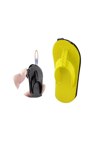 Mini Terlik Tasarımlı Alevli Çakmak Benzersiz Hediyelik Aksesua - Sarı