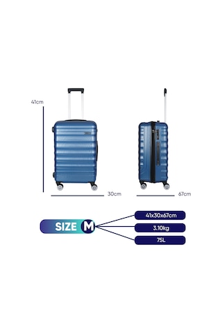 Vegmann Delphin Mavi Orta Boy Valiz Mavi