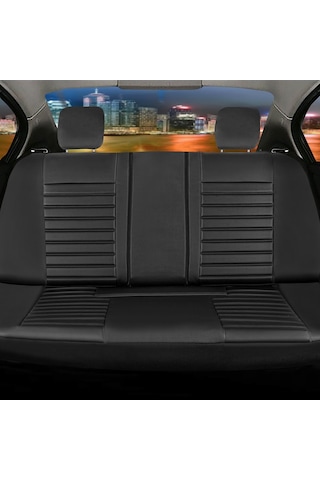 Renault Safrane Deri Oto Koltuk Kılıfı Ön Arka Set Siyah Seri Şhn