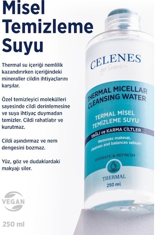 Celenes By Sweden Yağlı Karma Cilt Thermal Misel Temizleme Suyu 250 ML