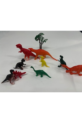 Plastik Oyuncak Dinozor Seti Dinozorlar 10 Parça Dinazor Çok Renkli Hayvan Figürü