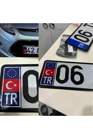 Plaka Tr Yazılı Arma Mavi Kırmızı 2li Set 10x4,5 Cm Glz00601843 1 Adet