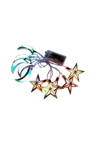 Pazly Yıldız Ve Şeklinde Ramazan Peri Pencere Partisi Parti Noel Led Işıklar Işık Hilal Dizisi Dekorasyonu Bayramı Ay Asılı 5ft 10led Tb