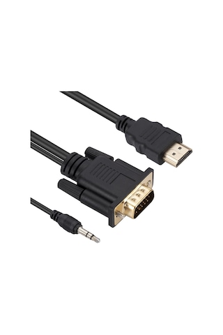 Hdmı - Vga Adaptör Kablosu, Sesli, Uzunluk 1.8m