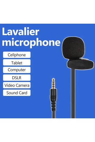 Lemestar "mini Klips Mikrofon: 3 Metre Kablo İle Canlı Yayın Ve Kayıt İçin 3.5mm Jaklı"