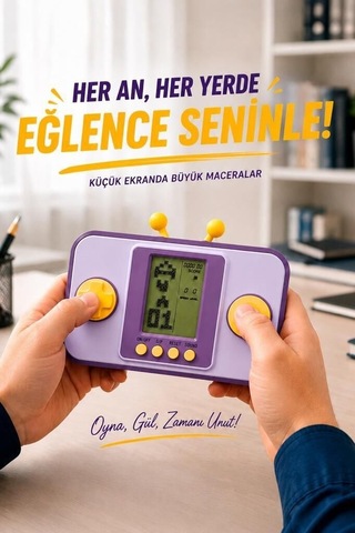 Arkadaş Hediyesi Taşınabilir Cihaz Boş Vakit Gc-010 Mor El Atarisi Tetris Gameboy Joystick