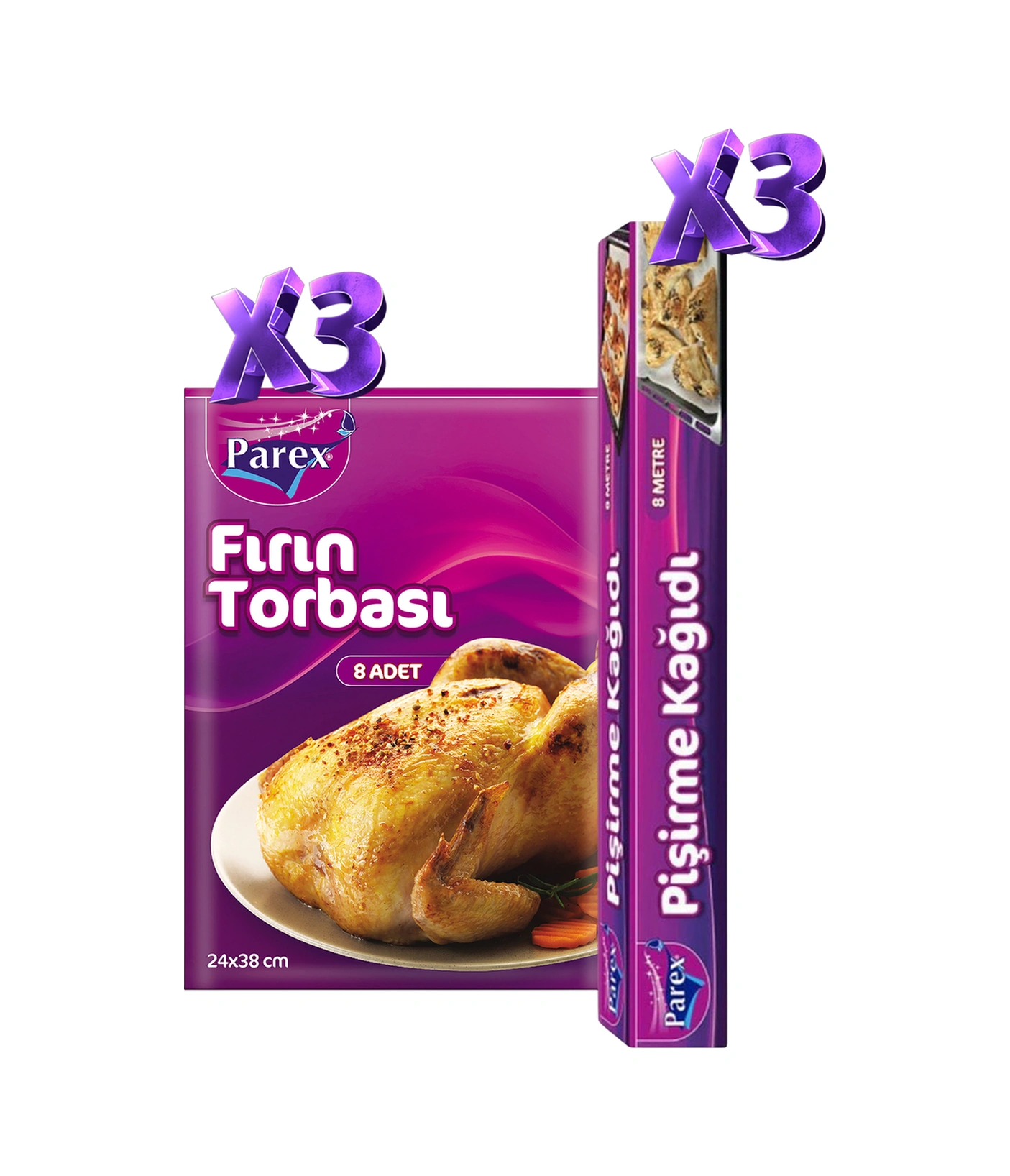 3 Paket Pişirme Kağidi Ve 3 Paket Fırın Torbası Set